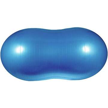 Isokinetics Inc. Brand Peanut Ball - Anti-Burst - 70cm (27.5") - Blue - for Exercise and Physical Therapy