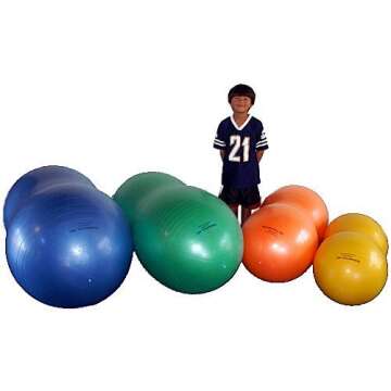 Isokinetics Inc. Brand Peanut Ball - Anti-Burst - 70cm (27.5") - Blue - for Exercise and Physical Therapy