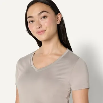 Amazon Essentials Women's Quick Dry V-Neck Tee in 2-Pack