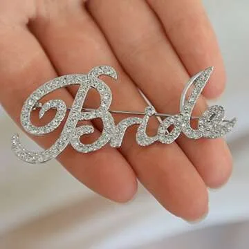 Mariell Rhinestone Crystal Bride Brooch Pin for Weddings