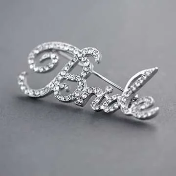 Mariell Rhinestone Crystal Bride Brooch Pin for Weddings