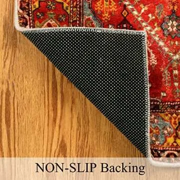 LEEVAN Orange Door Mat - Vintage Washable Non-Slip Rug