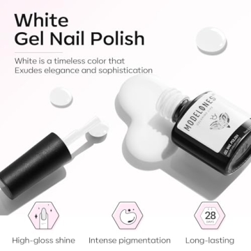Modelones White Gel Nail Polish - 15 ML For Stunning Nails