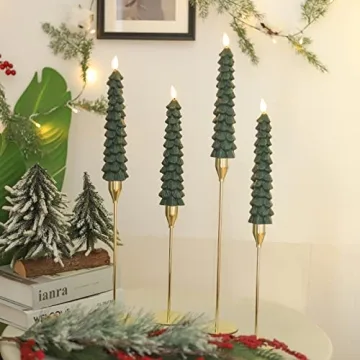 Fo32won Flameless Taper Candles for Safe Christmas Decor