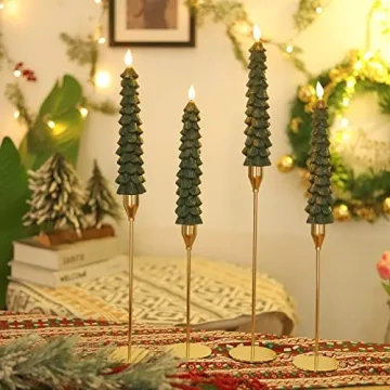 Fo32won Flameless Taper Candles for Safe Christmas Decor