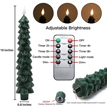 Fo32won Flameless Taper Candles for Safe Christmas Decor