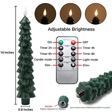 Fo32won Flameless Taper Candles for Safe Christmas Decor