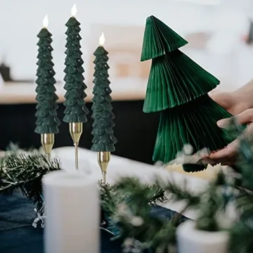 Fo32won Flameless Taper Candles for Safe Christmas Decor