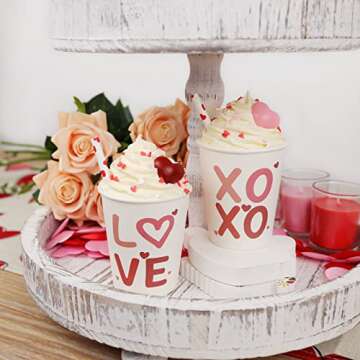 Valentine's Day Decor-Cute Cups with Faux Whipped Cream