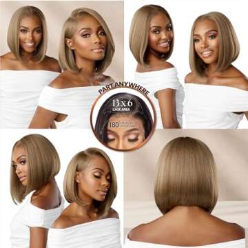 Sensationnel Bare lace 13x6 wigs - unit 3 lacefrontal glueless synthetic 180 degree preplucked hairline (1 JETBLACK)