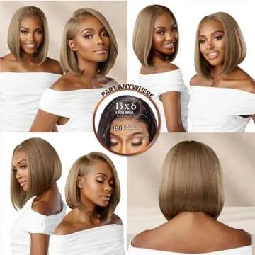 Sensationnel Bare lace 13x6 wigs - unit 3 lacefrontal glueless synthetic 180 degree preplucked hairline (1 JETBLACK)