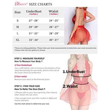 Dlsave Sexy Lingerie Lace Babydoll V-Neck Teddy Sexy Exotic Lingerie Halter Back Mesh Petticoat Lingerie for Women Short Dress Chemise Sleepwear(Small, AWhite)