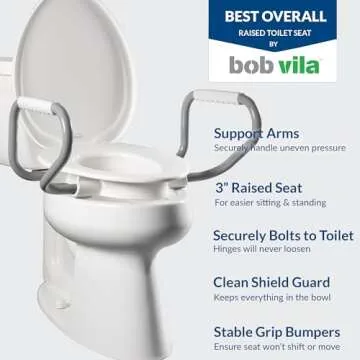 Bemis Assurance Raised Toilet Seat with Secure Handles
