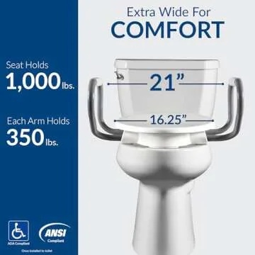 Bemis Assurance Raised Toilet Seat with Secure Handles