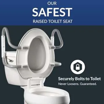 Bemis Assurance Raised Toilet Seat with Secure Handles
