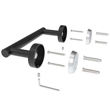 RARXTR Matte Black Toilet Paper Holder SUS304 Stainless Steel Double Post Pivoting Toilet Paper Roll Holder Wall Mounted Toilet Tissue Holder for Commercial Bathroom RV