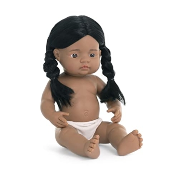 Miniland Doll 15'' Native American Girl - Anatomically Correct, High Quality, Inclusive