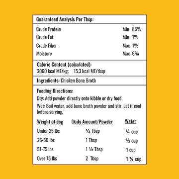 8oz Chicken Bone Broth Powder for Dogs and Cats – Premium Human Grade Chicken Broth Topper for Pic...