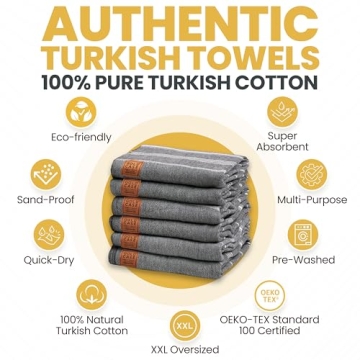 Gold CASE Turkish Towel Set of 6 - Quick Dry & Sand Free