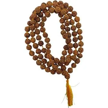 Storite 108 Beads Rudraksha Mala Necklace - Natural Himalaya Seed Prayer Beads