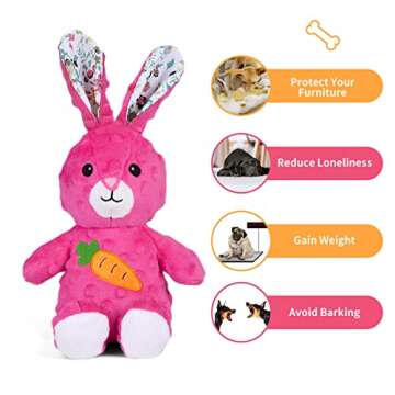DODODOLA Plush Bunny Squeaky Dog Toy for Healthy Fun