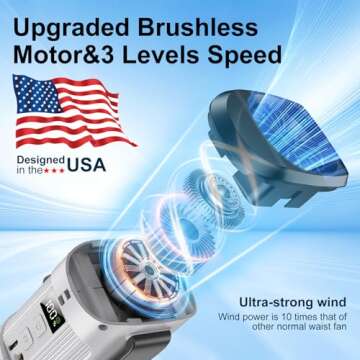 Dalicode Portable Waist Fan - Hands-Free Cooling Design