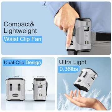 Dalicode Portable Waist Fan - Hands-Free Cooling Design