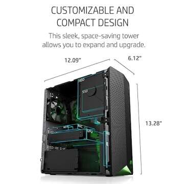 HP Pavilion Gaming Desktop i5-10400F GTX 1650 Compact Tower