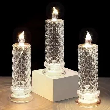 Flameless LED Candles with Rose Shadow - 2 Pack