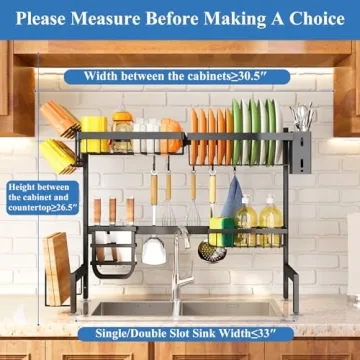 Adjustable Over The Sink Dish Drying Rack for Kitchen