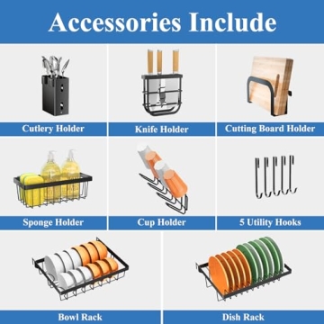 Adjustable Over The Sink Dish Drying Rack for Kitchen