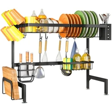 Adjustable Over The Sink Dish Drying Rack for Kitchen
