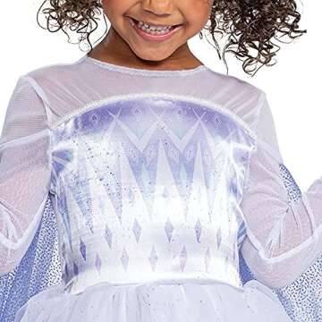 Snow Queen Elsa Costume for Girls Official Disney Frozen 2 Tutu Dress for Toddlers, Classic Size Large (4-6x)