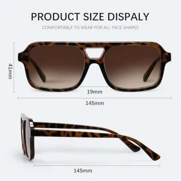 kunchu Retro Square Sunglasses - Trendy UV400 Protection