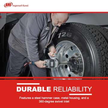 Ingersoll Rand 285B-6 1-Inch Cordless Pneumatic Impact Wrench with 6-Inch Extended Anvil and 2 Handles