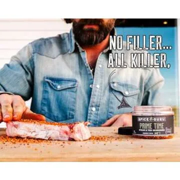 Spice Guru BBQ Rub Set - 4 Flavor BBQ Seasoning Set - Gifts for Men Who Cook - Dad Gifts for Dad - Men Gifts - Birthday Gifts for Men - BBQ Grilling Accessories - Grilling Gifts for Men