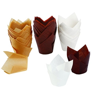 Elegant Resinta Tulip Cupcake Cups - 150 Pack