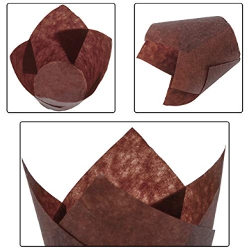 Elegant Resinta Tulip Cupcake Cups - 150 Pack