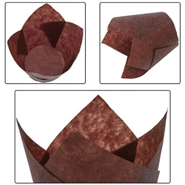 Elegant Resinta Tulip Cupcake Cups - 150 Pack
