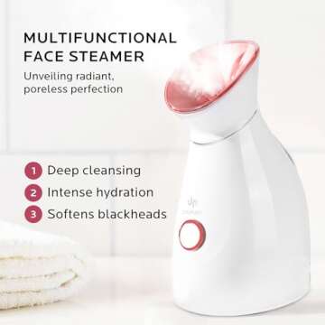Facial Steamer Self-Care Gift Kit: Nano Ionic Face Steamer Deep Cleaning Unclogs Pores - Home Sauna ...