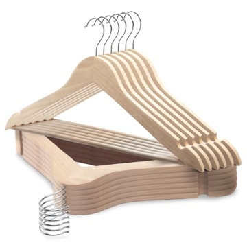 Polished Natural Wood Hangers Perfect for Closet Organization
