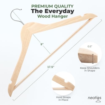 Polished Natural Wood Hangers Perfect for Closet Organization