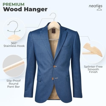 Polished Natural Wood Hangers Perfect for Closet Organization