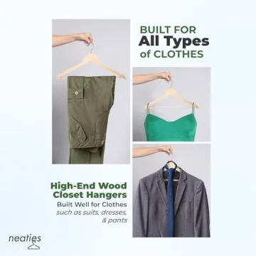 Polished Natural Wood Hangers Perfect for Closet Organization