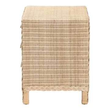 Bali & Pari Japandi Sun Bleached Rattan Nightstand 3-Drawer