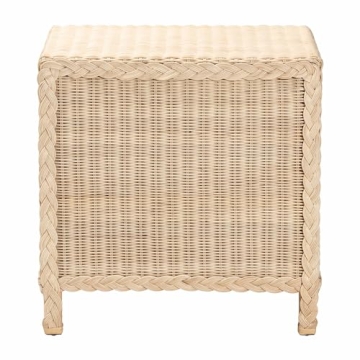 Bali & Pari Japandi Sun Bleached Rattan Nightstand 3-Drawer