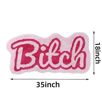 Carmoion Funny Cute Rugs for Bedroom Bathroom Dorm Kitchen Non Slip Rubber Backed Machine Washable,F...