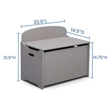 Delta Children MySize Deluxe Toy Box - Grey Storage Solution