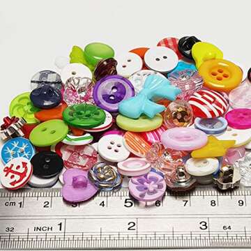 Chenkou Craft Random 100pcs Small Plastic Buttons DIY Sewing Craft Accessory (Mix)
