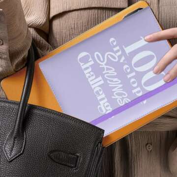 NICOOTH 100 Envelopes Money Saving Binder - A5 Savings Challenge Book (Purple)